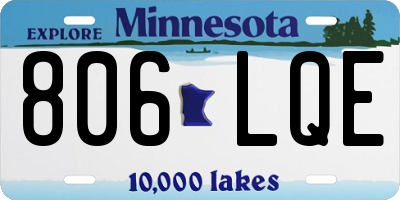 MN license plate 806LQE