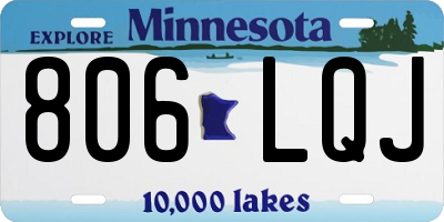 MN license plate 806LQJ