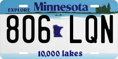 MN license plate 806LQN