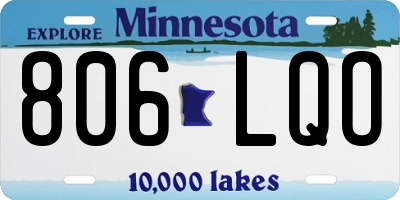 MN license plate 806LQO