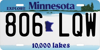 MN license plate 806LQW
