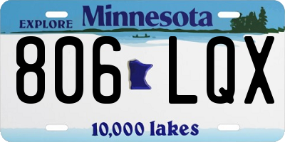 MN license plate 806LQX