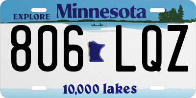 MN license plate 806LQZ