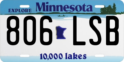 MN license plate 806LSB