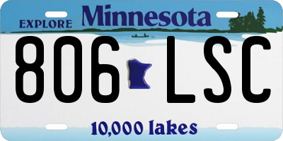 MN license plate 806LSC