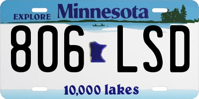 MN license plate 806LSD
