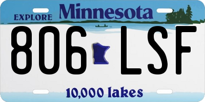 MN license plate 806LSF