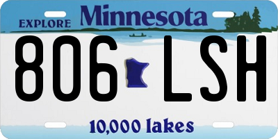MN license plate 806LSH