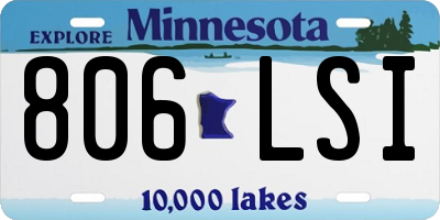 MN license plate 806LSI