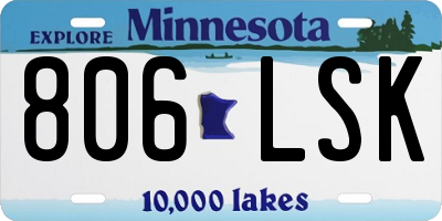 MN license plate 806LSK