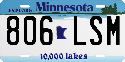 MN license plate 806LSM