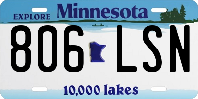 MN license plate 806LSN