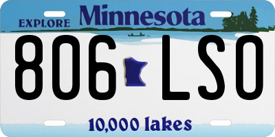 MN license plate 806LSO