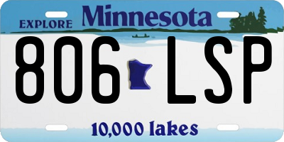 MN license plate 806LSP