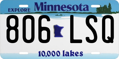 MN license plate 806LSQ
