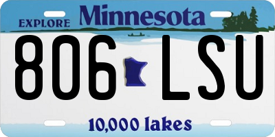 MN license plate 806LSU