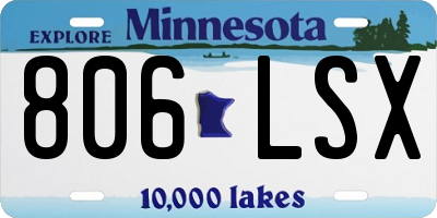 MN license plate 806LSX