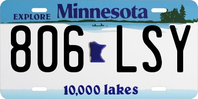 MN license plate 806LSY