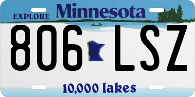 MN license plate 806LSZ
