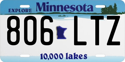 MN license plate 806LTZ