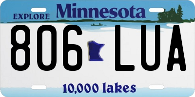MN license plate 806LUA
