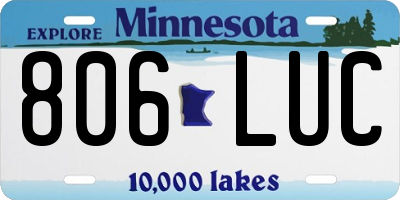 MN license plate 806LUC