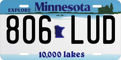 MN license plate 806LUD