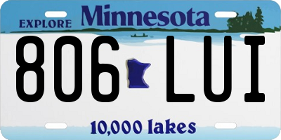 MN license plate 806LUI