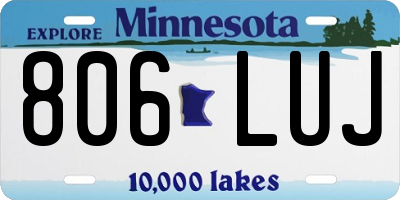 MN license plate 806LUJ