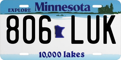 MN license plate 806LUK