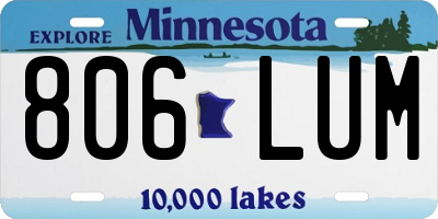 MN license plate 806LUM