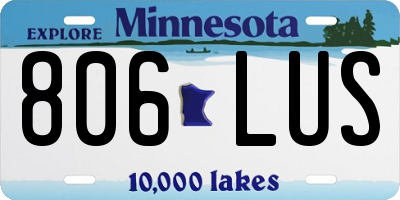 MN license plate 806LUS
