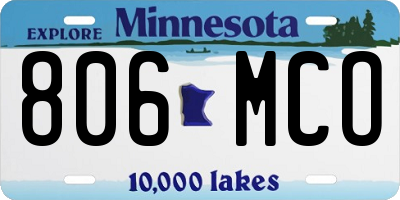 MN license plate 806MCO