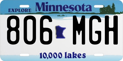 MN license plate 806MGH