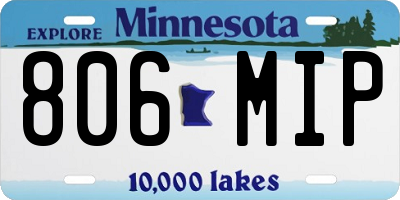 MN license plate 806MIP