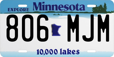MN license plate 806MJM