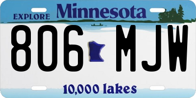 MN license plate 806MJW
