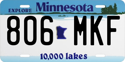 MN license plate 806MKF