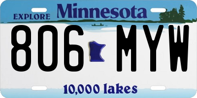 MN license plate 806MYW