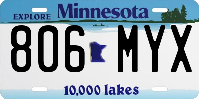 MN license plate 806MYX