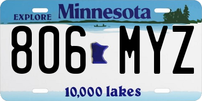MN license plate 806MYZ