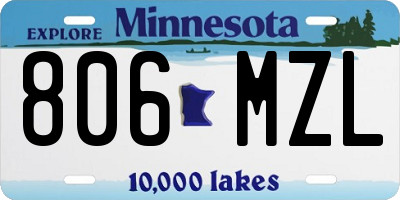 MN license plate 806MZL