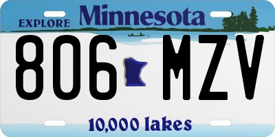MN license plate 806MZV