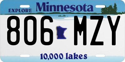 MN license plate 806MZY