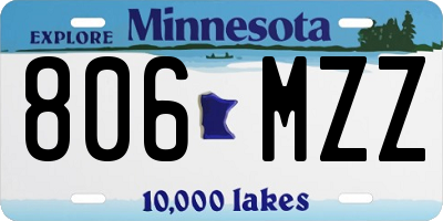 MN license plate 806MZZ