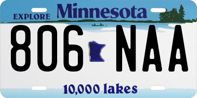 MN license plate 806NAA