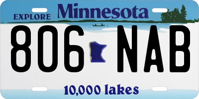 MN license plate 806NAB