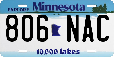 MN license plate 806NAC