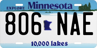 MN license plate 806NAE