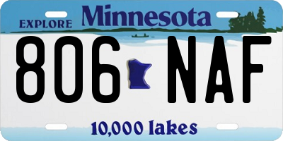 MN license plate 806NAF